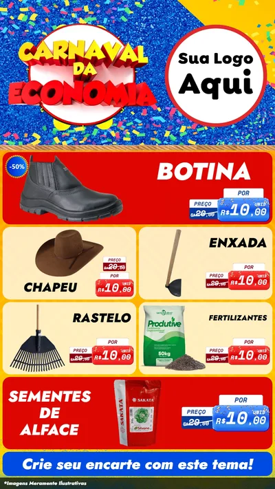 Modelo de TV para TV Vertical com o tema Carnaval da Economia para Agropecuária