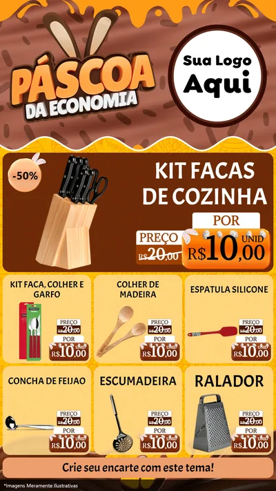 Modelo de Rede Social para Stories com o tema Páscoa da Economia para Utilidades Domésticas