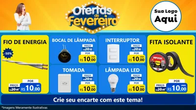 Modelo de TV para TV Horizontal com o tema Ofertas de Fevereiro para Materiais Elétricos