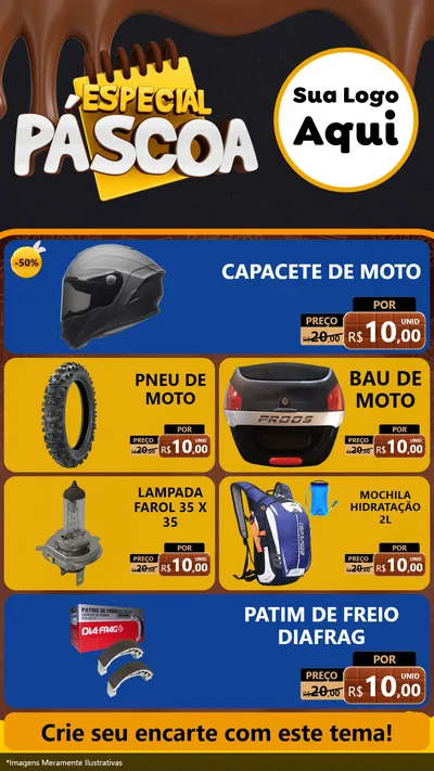 Modelo de TV para TV Vertical com o tema Especial Páscoa para Moto peças
