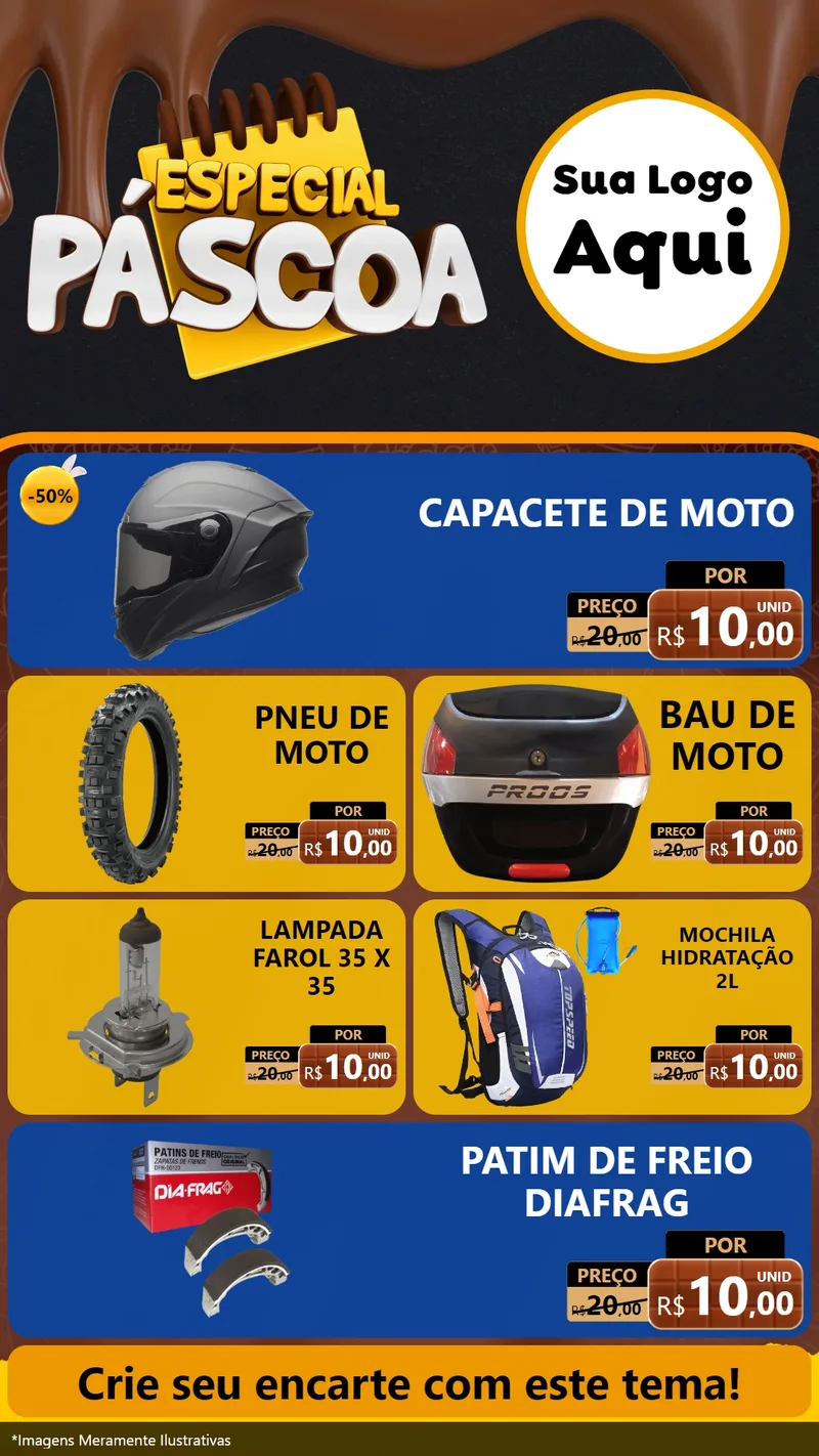 Modelo de TV para TV Vertical com o tema Especial Páscoa para Moto peças