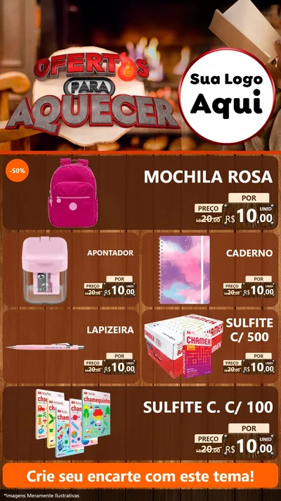Modelo de TV para TV Vertical com o tema Ofertas Para Aquecer para Papelaria