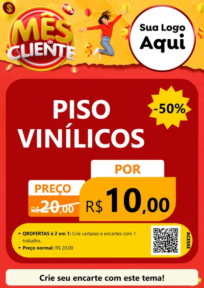 Modelo de Cartaz para Cartaz A4 Vertical com o tema Mês do Cliente para Material para Construção