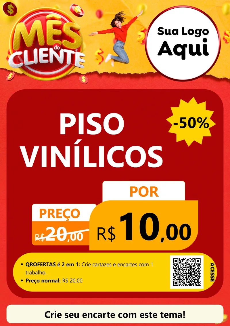 Modelo de Cartaz para Cartaz A4 Vertical com o tema Mês do Cliente para Material para Construção