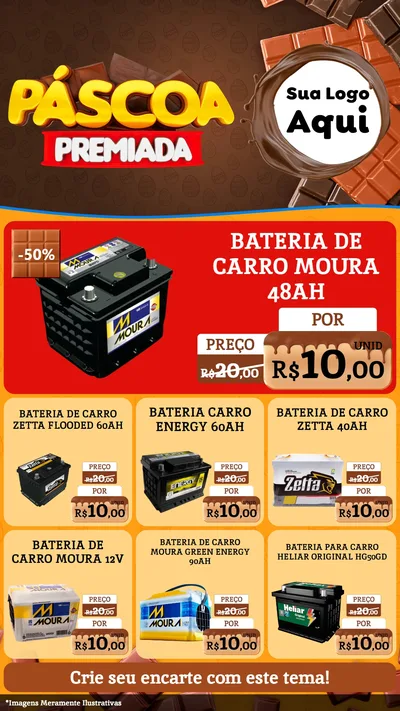 Modelo de Rede Social para Stories com o tema Páscoa Premiada para Baterias Elétricas