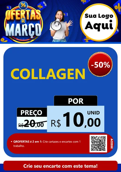 Modelo de Cartaz para Cartaz A4 Vertical com o tema Ofertas de Março para Suplementos alimentares