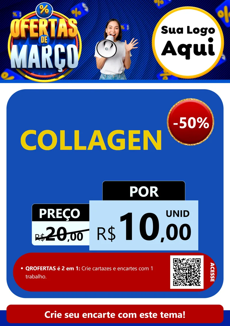 Modelo de Cartaz para Cartaz A4 Vertical com o tema Ofertas de Março para Suplementos alimentares