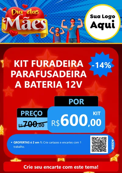 Modelo de Cartaz para Cartaz A4 Vertical com o tema Dia das Mães para Maquinas e Ferramentas