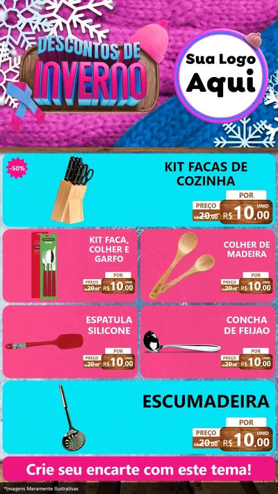 Modelo de TV para TV Vertical com o tema Descontos de Inverno para Utilidades Domésticas