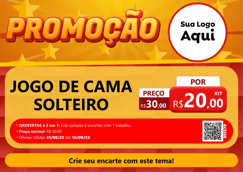 Modelo de Cartaz para Cartaz A4 Horizontal com o tema Promoção para Cama, Mesa e Banho