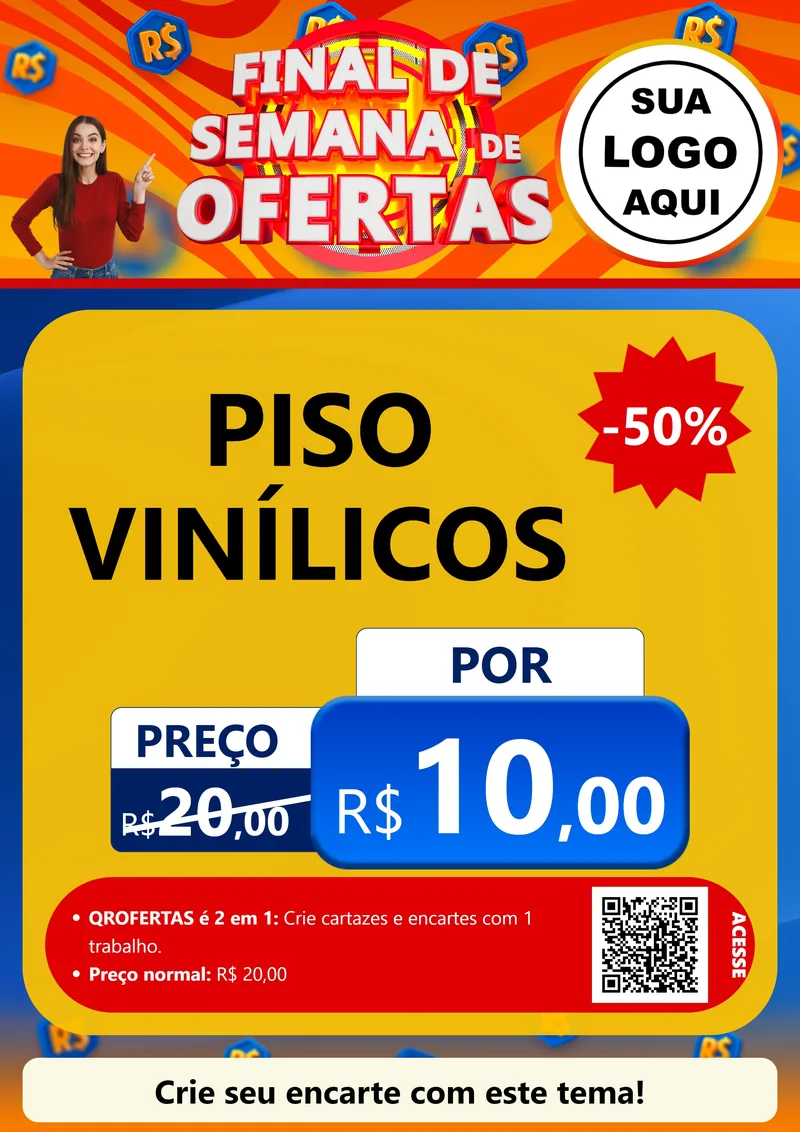 Modelo de Cartaz para Cartaz A4 Vertical com o tema Final de Semana de Ofertas para Material para Construção