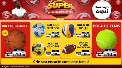 Modelo de TV para TV Horizontal com o tema Super Segunda Imperdível para Artigos Esportivos