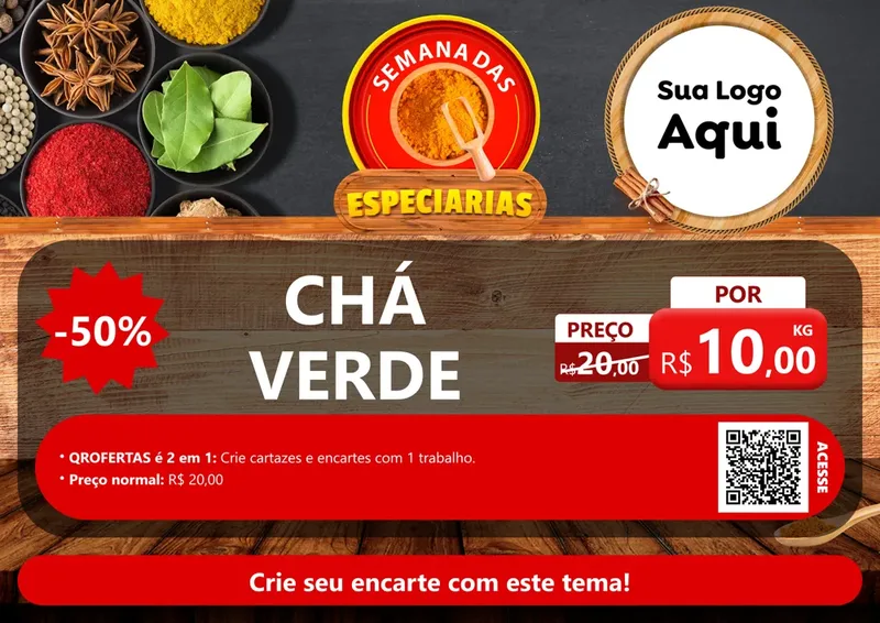 Modelo de Cartaz para Cartaz A4 Horizontal com o tema Semana das Especiarias para Produtos Naturais