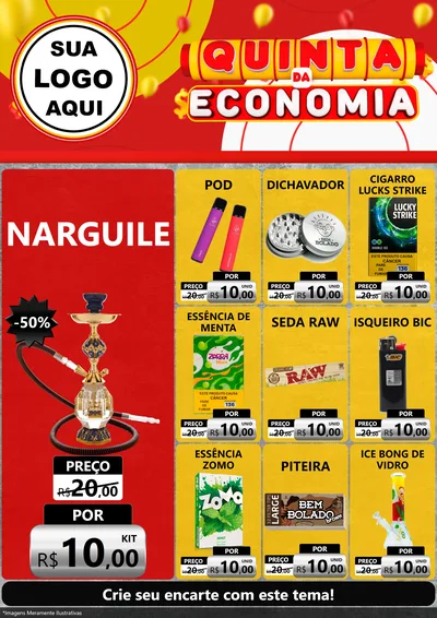 Modelo de Encarte para Encarte A4 Vertical com o tema Quinta da Economia para Tabacaria