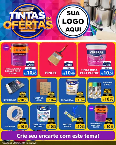 Modelo de Rede Social para Feed Instagram com o tema Tintas em Ofertas para Tintas e Ferramentas