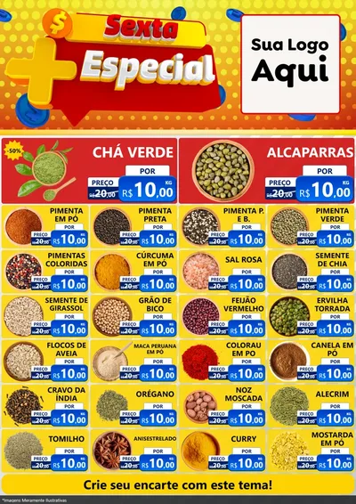 Modelo de Encarte para Encarte A4 Vertical com o tema Sexta Mais Especial para Produtos Naturais