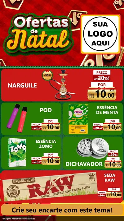Modelo de TV para TV Vertical com o tema Ofertas de Natal para Tabacaria