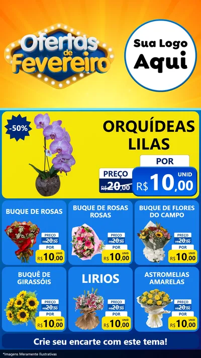Modelo de Rede Social para Stories com o tema Ofertas de Fevereiro para Floricultura e jardim
