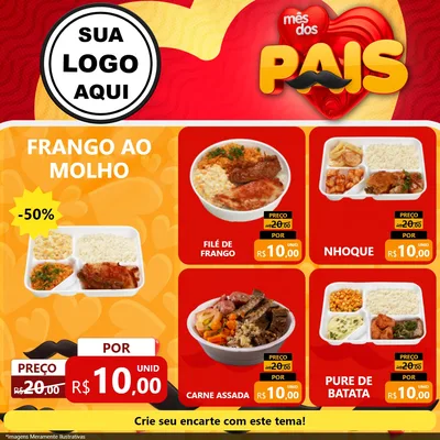 Modelo de Rede Social para Feed Facebook com o tema Mês Dos Pais para Restaurante