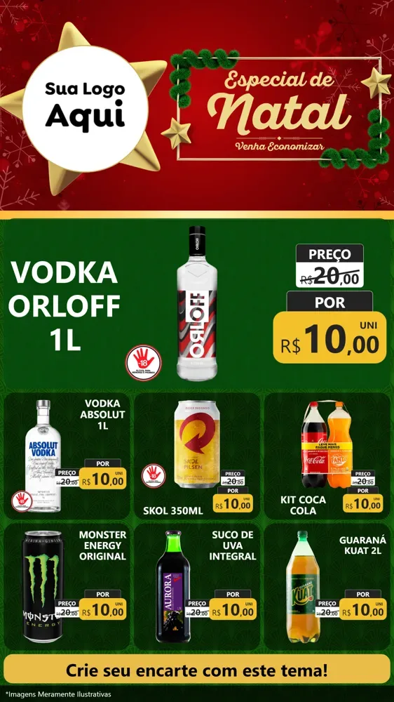 Modelo de Rede Social para Stories com o tema Especial de Natal para Distribuidora de bebidas
