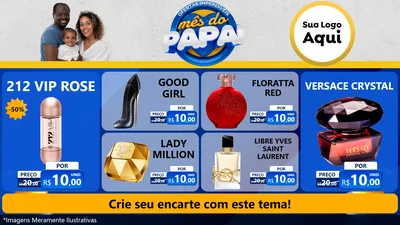 Modelo de TV para TV Horizontal com o tema Ofertas Imperdíveis Mês Do Papai para Perfumes