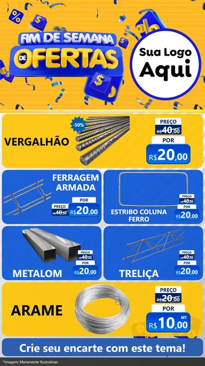 Modelo de TV para TV Vertical com o tema Fim de Semana de Ofertas para Ferragens