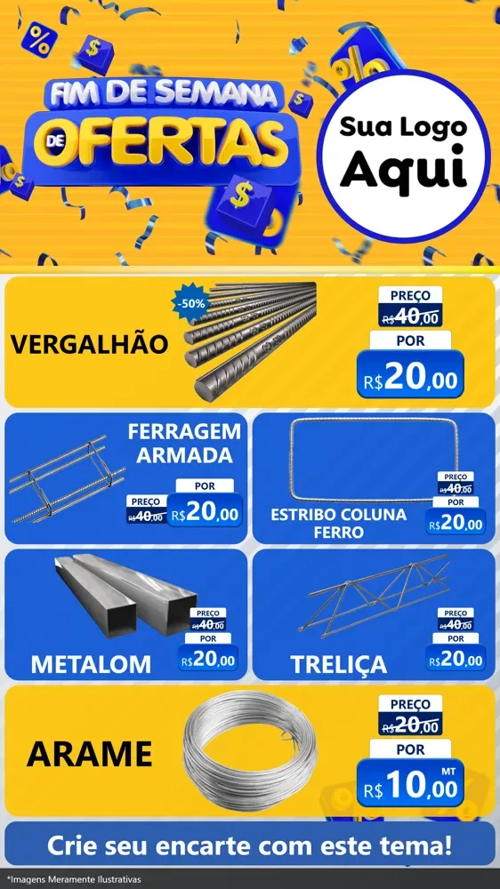 Modelo de TV para TV Vertical com o tema Fim de Semana de Ofertas para Ferragens