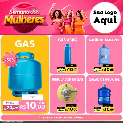 Modelo de Rede Social para Feed Facebook com o tema Semana das Mulheres para Água e gás