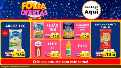 Modelo de TV para TV Horizontal com o tema Folia de Ofertas para Supermercado