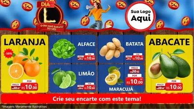 Modelo de TV para TV Horizontal com o tema Dia L - O Dia Mais Barato Do Mês para Hortifrúti