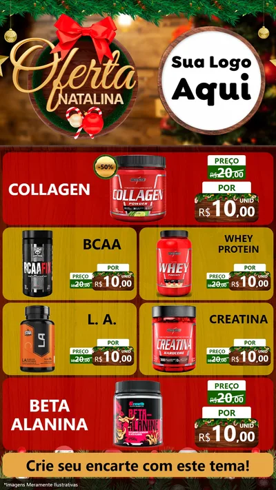 Modelo de TV para TV Vertical com o tema Ofertas Natalina para Suplementos alimentares