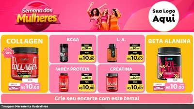Modelo de TV para TV Horizontal com o tema Semana das Mulheres para Suplementos alimentares