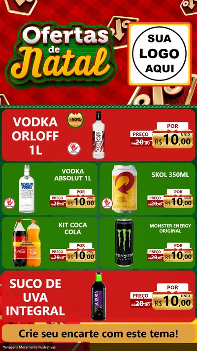 Modelo de TV para TV Vertical com o tema Ofertas de Natal para Distribuidora de bebidas