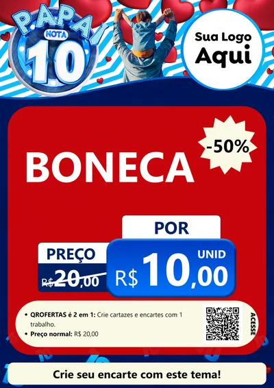 Modelo de Cartaz para Cartaz A4 Vertical com o tema Papai Nota 10 para Brinquedos