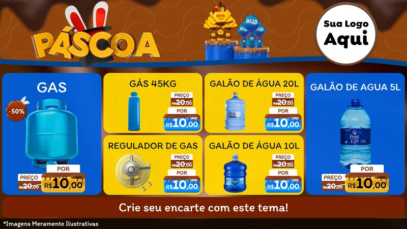 Modelo de TV para TV Horizontal com o tema Páscoa para Água e gás