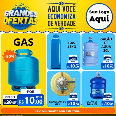 Modelo de Rede Social para Feed Facebook com o tema Grandes Ofertas para Água e gás