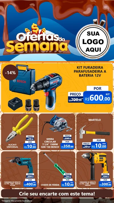 Modelo de Rede Social para Stories com o tema Ofertas da Semana - Páscoa para Maquinas e Ferramentas