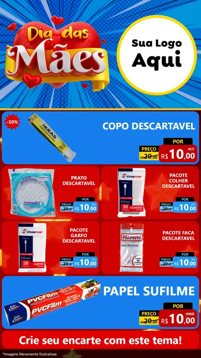 Modelo de TV para TV Vertical com o tema Dia das Mães para Embalagens