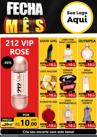 Modelo de Encarte para Encarte A4 Vertical com o tema Fecha Mês para Perfumes