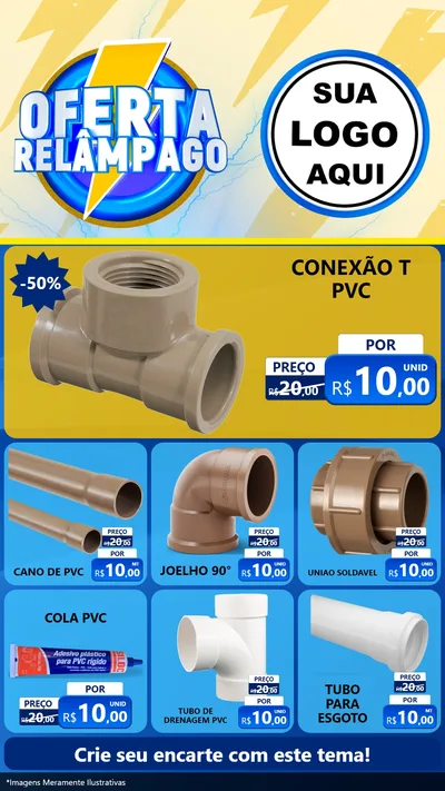 Modelo de Rede Social para Stories com o tema Oferta Relâmpago para Tubos e conexões