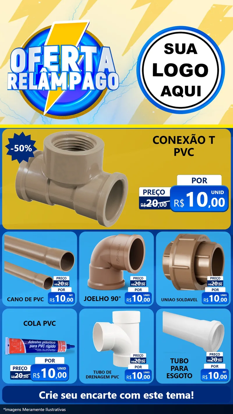 Modelo de Rede Social para Stories com o tema Oferta Relâmpago para Tubos e conexões