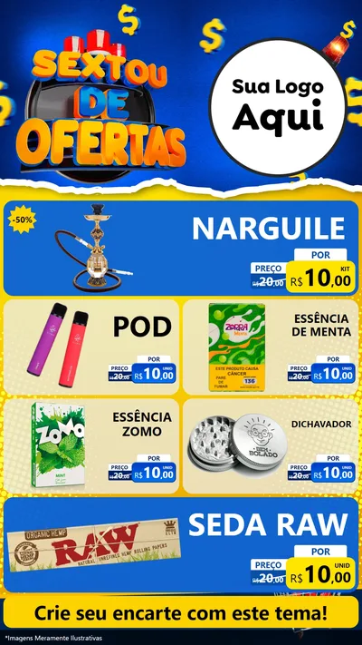 Modelo de TV para TV Vertical com o tema Sextou de Ofertas para Tabacaria