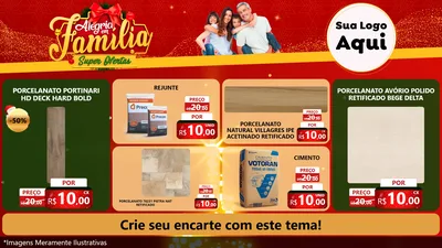 Modelo de TV para TV Horizontal com o tema Alegria em Família Super Ofertas - Natal para Pisos e revestimentos