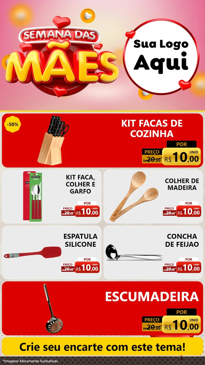 Modelo de TV para TV Vertical com o tema Semana das Mães para Utilidades Domésticas
