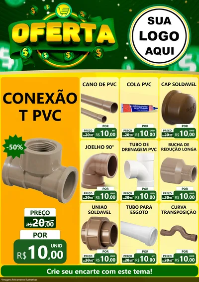 Modelo de Encarte para Encarte A4 Vertical com o tema Oferta para Tubos e conexões