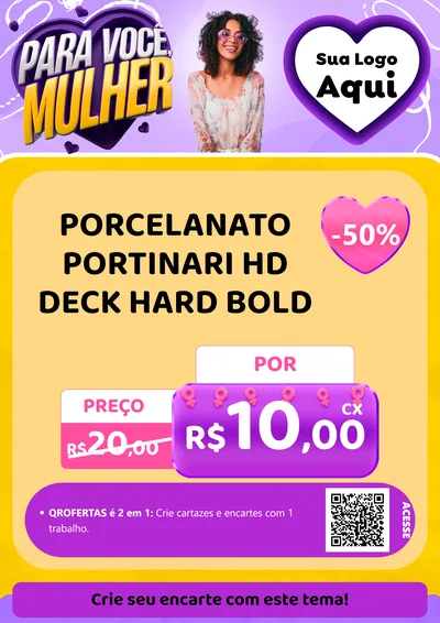 Modelo de Cartaz para Cartaz A4 Vertical com o tema Para Você, Mulher para Pisos e revestimentos