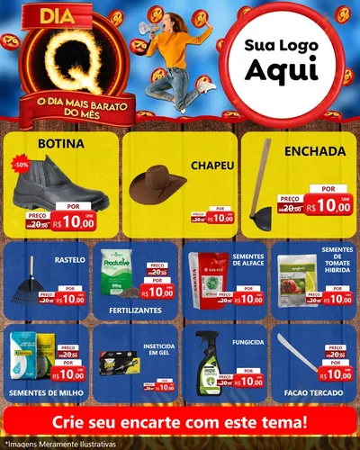 Modelo de Rede Social para Feed Instagram com o tema Dia Q - O Dia Mais Barato Do Mês para Agropecuária
