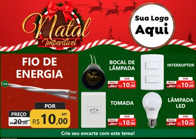 Modelo de Encarte para Encarte A4 Horizontal com o tema Natal Imperdível para Materiais Elétricos