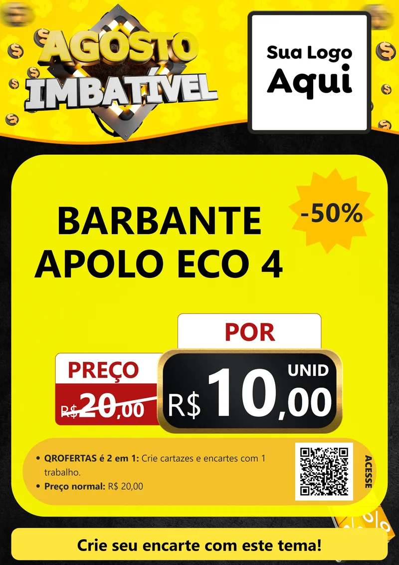 Modelo de Cartaz para Cartaz A4 Vertical com o tema Agosto Imbatível para Armarinho e Aviamentos