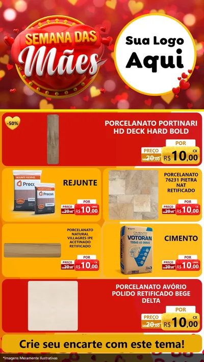 Modelo de TV para TV Vertical com o tema Semana das Mães para Pisos e revestimentos